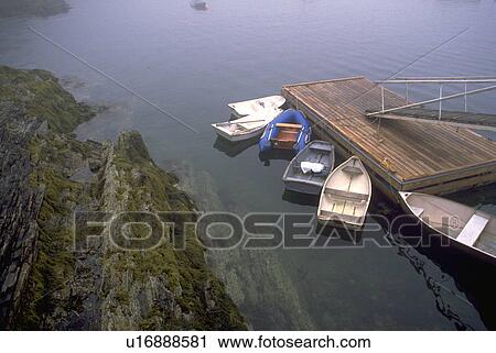Stock Image - docked, small, dinghys, or, boats, water. Fotosearch
