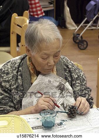 Picture - elderly, people, home, art, person, woman. Fotosearch
