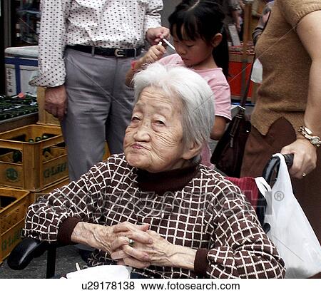 Stock Photo - faces, people, japan, elderly, person, woman. Fotosearch