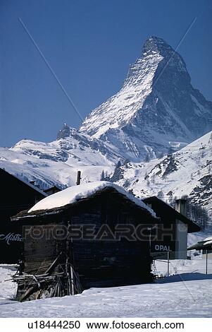 Stock Image - famous, mountain, probably, switzerland, zermatt, matterhorn. Fotosearch