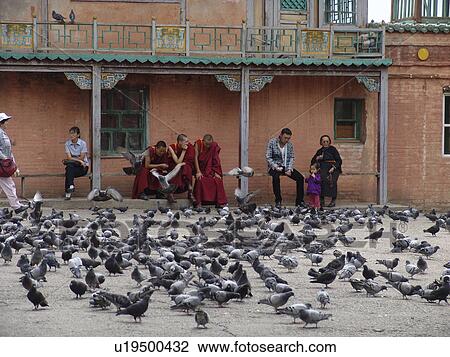 Stock Image - gandan, person, monks, buddhist, mongolia, people. Fotosearch
