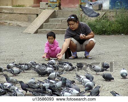 gandan, person, pigeons, feeding, mongolia, people View Large Photo Image Stock Image - gandan, person, pigeons, feeding, mongolia, people. Fotosearch