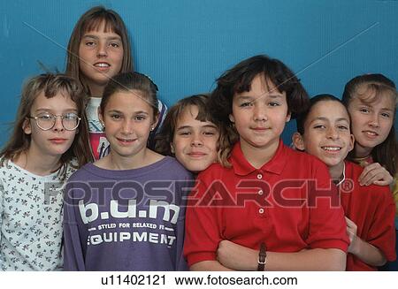 Stock Image - girl, portrait, kids, children, friends, girls. Fotosearch