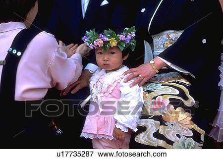 Stock Photo - guest, wedding, japanese, kid, child, family. Fotosearch