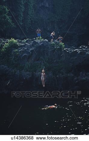 hannah, jumping, road, bridges, off, hawaii View Large Photo Image Stock Photo - hannah, jumping, road, bridges, off, hawaii. Fotosearch