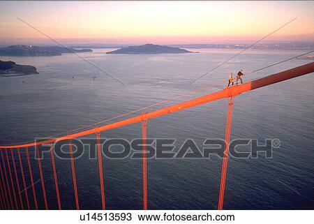 high, golden, workers, bridge, gate, fitness View Large Photo Image Stock Image - high, golden, workers, bridge, gate, fitness. Fotosearch