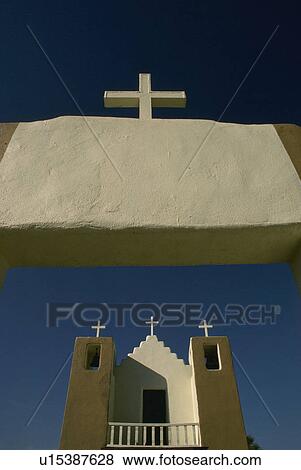 Stock Photo - hispanic, taos, mexico, new, pueblo, church. Fotosearch