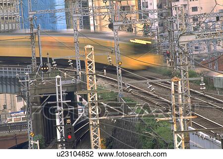 Stock Image - japan, fast, tokyo, tokio, train, japanese. Fotosearch