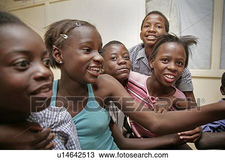 Stock Image - kids, girl, namibia, children, person, people. Fotosearch