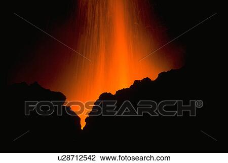 Stock Image - lava, fire, hawaii, volcano, hawaiian, nature. Fotosearch
