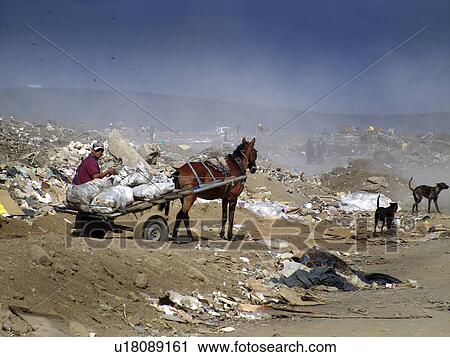 Stock Image - managua, person, working, scavengers, nicaragua, people. Fotosearch