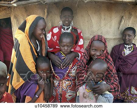 Stock Photo - moita, person, masai, tanzania, children, people. Fotosearch
