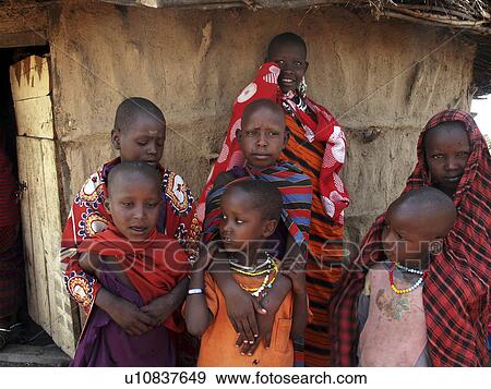 Stock Photo - moita, person, masai, tanzania, children, people. Fotosearch