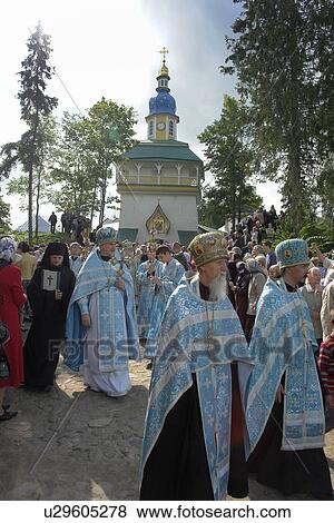 Stock Photo - monastery, people, pechersky, russia, person, party. Fotosearch