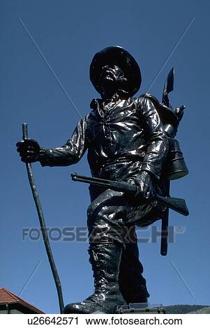 Stock Image - monument, statue, alaska, sitka, seen, bronze. Fotosearch