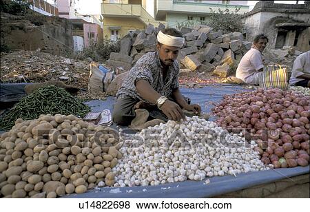 Stock Photo - mulbaghal, person, market, village, india, people. Fotosearch