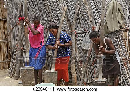 Stock Image - namibia, people, women, person, border, food. Fotosearch