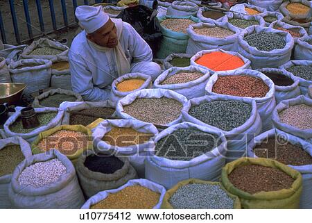 Stock Image - nepal, spices, kathmandu, street, vendor, nepalese. Fotosearch