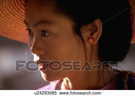 oriental, girl, china, hat, straw, beautiful View Large Photo Image Stock Photography - oriental, girl, china, hat, straw, beautiful. Fotosearch