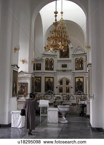 Stock Photo - orthodox, person, new, interior, russia, people. Fotosearch