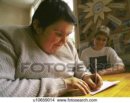 Picture - overweight, people, book, person, child, background. Fotosearch