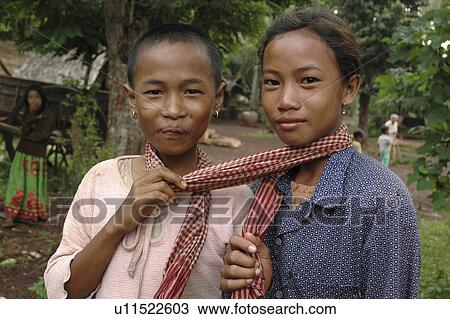 Stock Image - person, kampong, girls, cambodia, people. Fotosearch