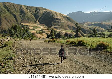 Stock Image - person, lalibela, landscapes, ethiopia, people. Fotosearch