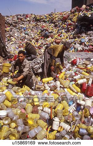 Stock Photo - plastic, person, sorting, egypt, 4296, people. Fotosearch