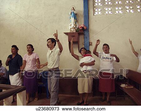 Stock Image - prayer, people, charismatic, nicaragua, person, love. Fotosearch