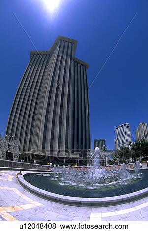 Stock Photo - quarter, riverwalk, french, courtyard, building, fountain. Fotosearch