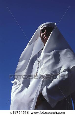 Stock Photo - released, blue, habit, white, model. Fotosearch