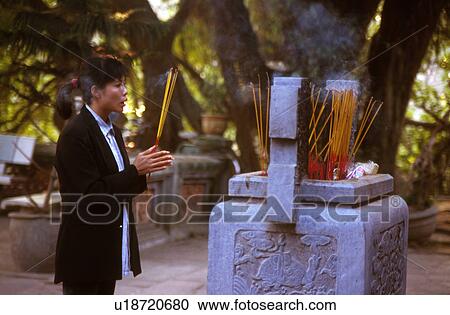 Stock Image - religion, people, vietnam, 5457, person, woman. Fotosearch