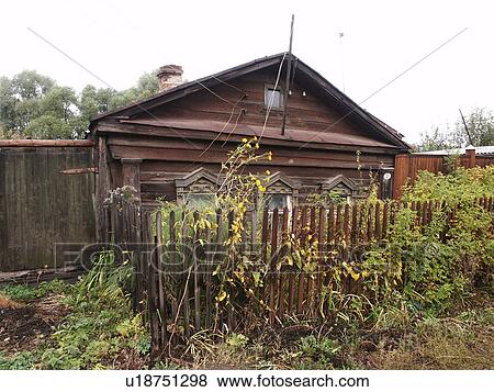 Stock Photo - russia, house, 7906, home, person, people. Fotosearch