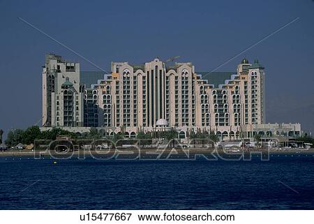 Stock Photo - sea, palace, red, seen, hotel, herods. Fotosearch
