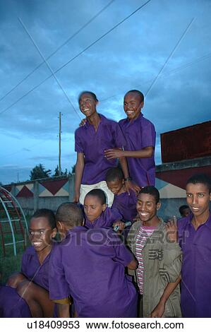 Stock Image - shashemene, sport, ethiopia, children, person, people. Fotosearch