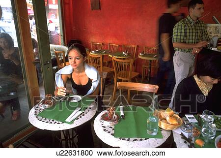 Stock Image - sit, lady, moment, paris, cafe, coffee. Fotosearch