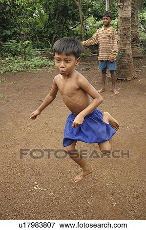 Stock Photo - skipping, sport, boy, cambodia, person, people. Fotosearch