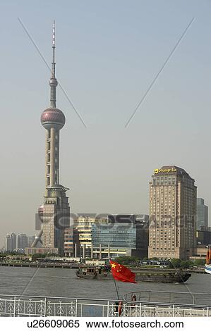 Stock Photography - skyscrapers, person, modern, view, china, people. Fotosearch