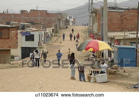 Picture - sprawling, person, scene, street, colombia, people. Fotosearch