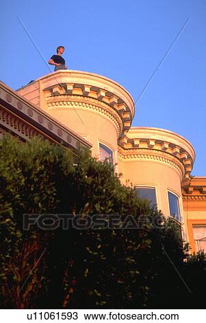 Stock Image - stands, north, apartment, victorian, female. Fotosearch