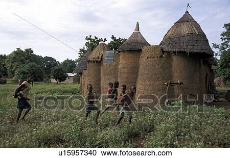 Stock Image - tatassomba, house, traditional, benin, person, people. Fotosearch