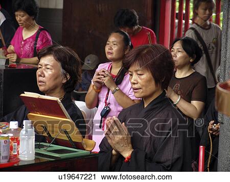 Stock Image - temple, people, lungshan, taiwan, person, love. Fotosearch