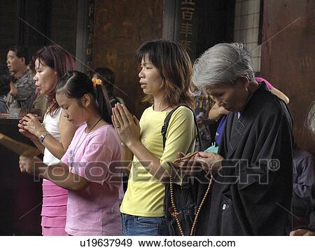 Stock Photo - temple, people, lungshan, taiwan, person, love. Fotosearch