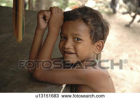 Stock Image - thom, person, kampong, boy, cambodia, people. Fotosearch