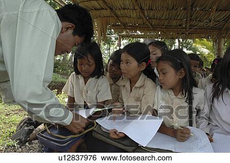 Stock Photograph - toul, hand, cambodia, school, person, people. Fotosearch
