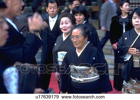traditional, people, wearing, japanese, women, party View Large Photo Image Stock Photo - traditional, people, wearing, japanese, women, party. Fotosearch