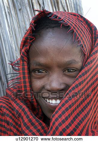 Stock Image - tribal, child, watatulu, tanzania, person, people. Fotosearch