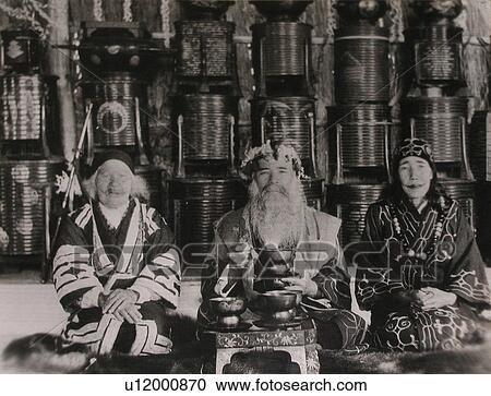 Stock Image - tribals, vintage, ainu, russia, person, people. Fotosearch