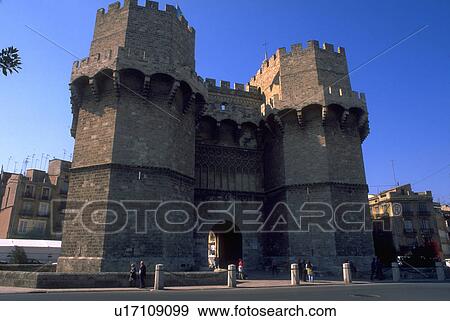 valencia, ancient, seen, gates, fortified, massive View Large Photo Image Stock Photo - valencia, ancient, seen, gates, fortified, massive. Fotosearch