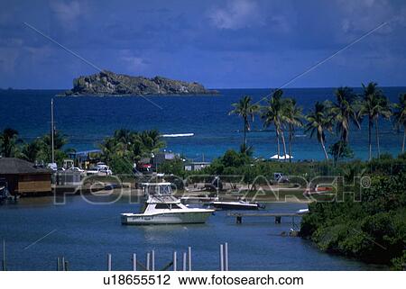 Stock Image - water, small, blue, flank, harbor, boats. Fotosearch